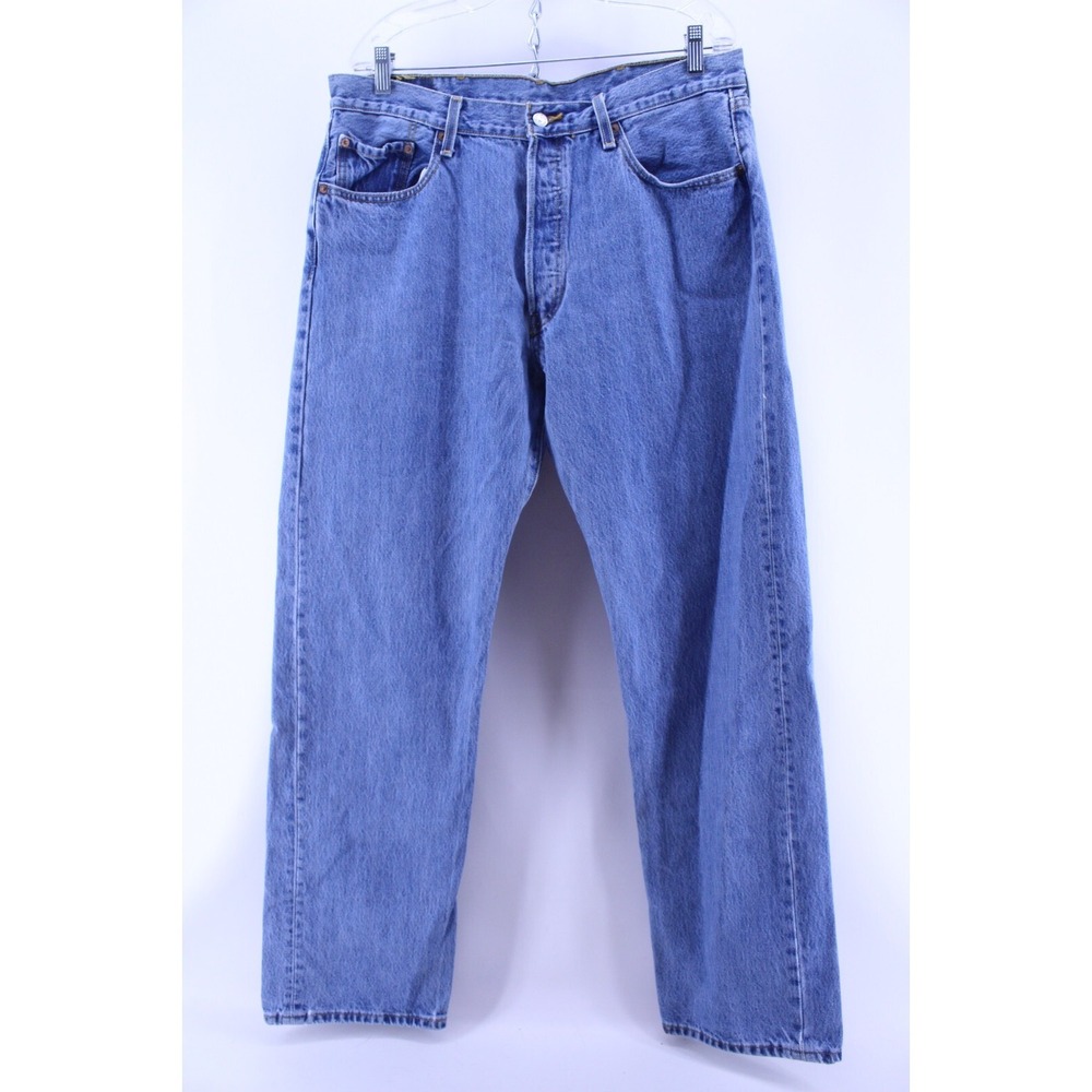 Levis 501 Size‎ 38x34 Button Fly Red Tab Mens Blue Wash Denim Jeans